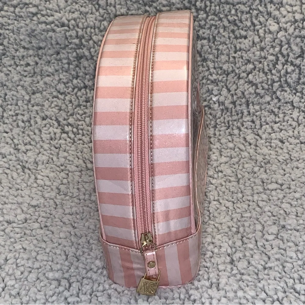 VICTORIA’S SECRET Signature Pink Striped 3-PC Cosmetic Travel Set LG MED SM